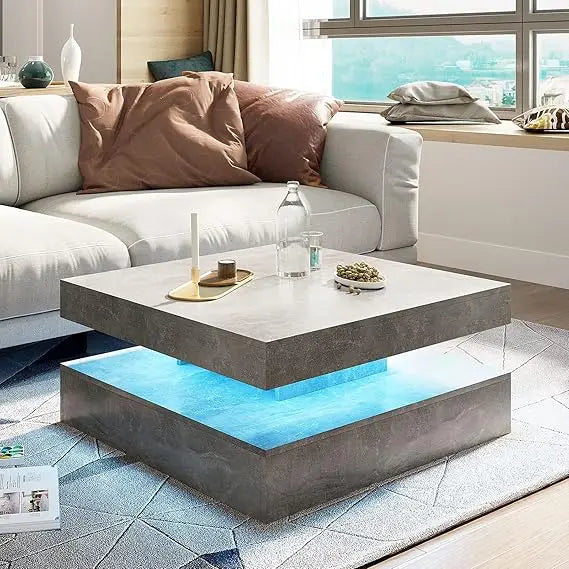 Contemporary 2-Tier Square Center Table,