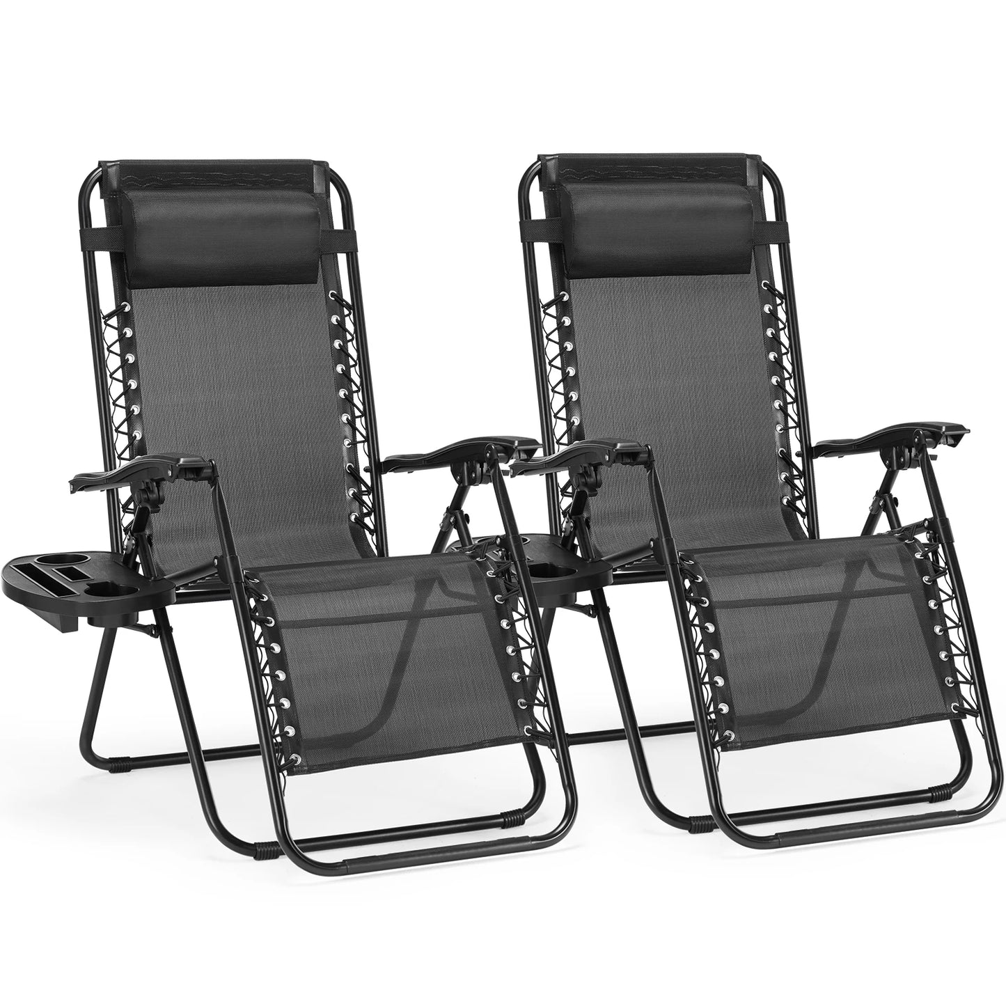2 Portable Recliner Camping Patio Outdoor Garden Lounge Chair.