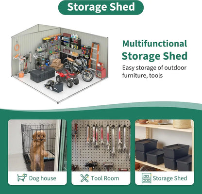 12x14 FT Outdoor Storage, Garden Shed with Updated Frame Structure.