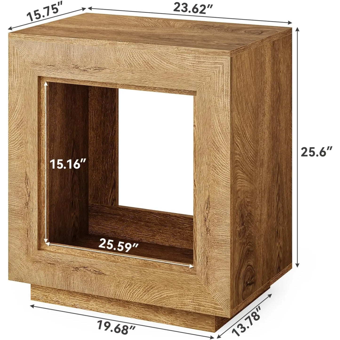 LITTLE TREE End Table, Wooden Square Side Table