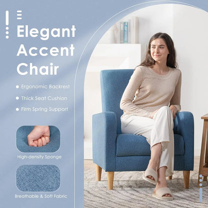 Modern Upholstered Accent Chair Armchair with Pillow