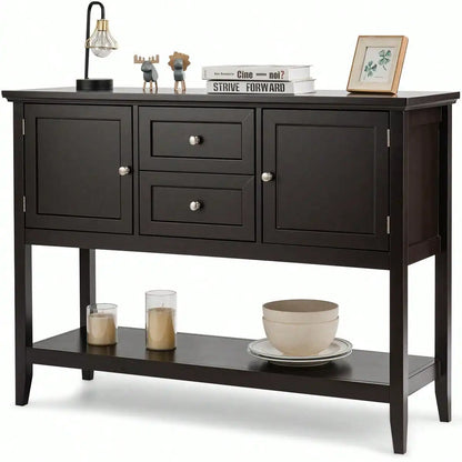 Console Table w/ Drawers & Cabinets Brown