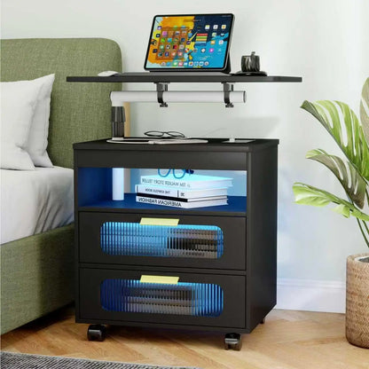 Bedroom Night Stand with Adjustable Rotary Study Table