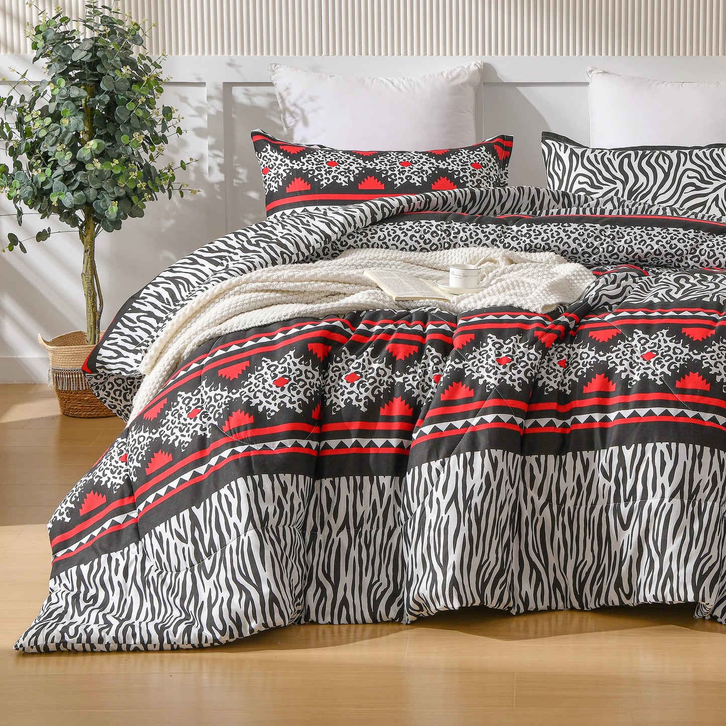 3 Pieces Comforter Set Quilted Style Bedding Sets