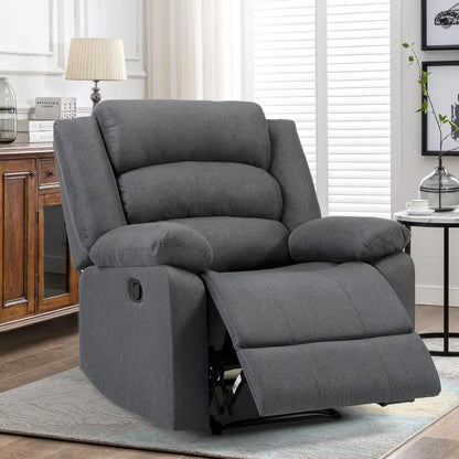 Gray Manual Reclining Chairs for Adults, Living Room Single