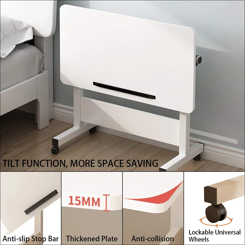 Mobile Stand Up Desk With Wheels, Home Office Computer Workstation