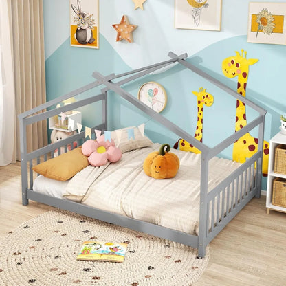 Solid Wood Full Size Floor Bed Montessori House