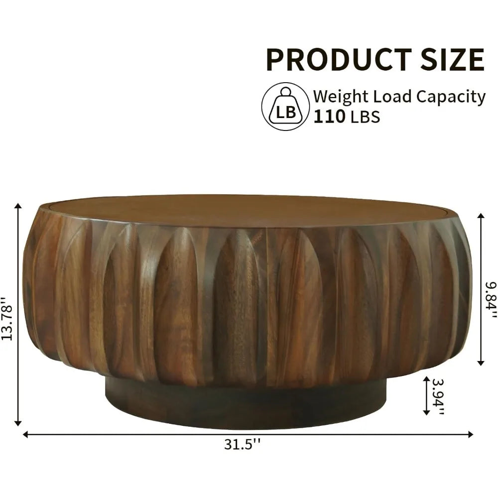 31.5''  Contemporary Wood Round Coffee Table