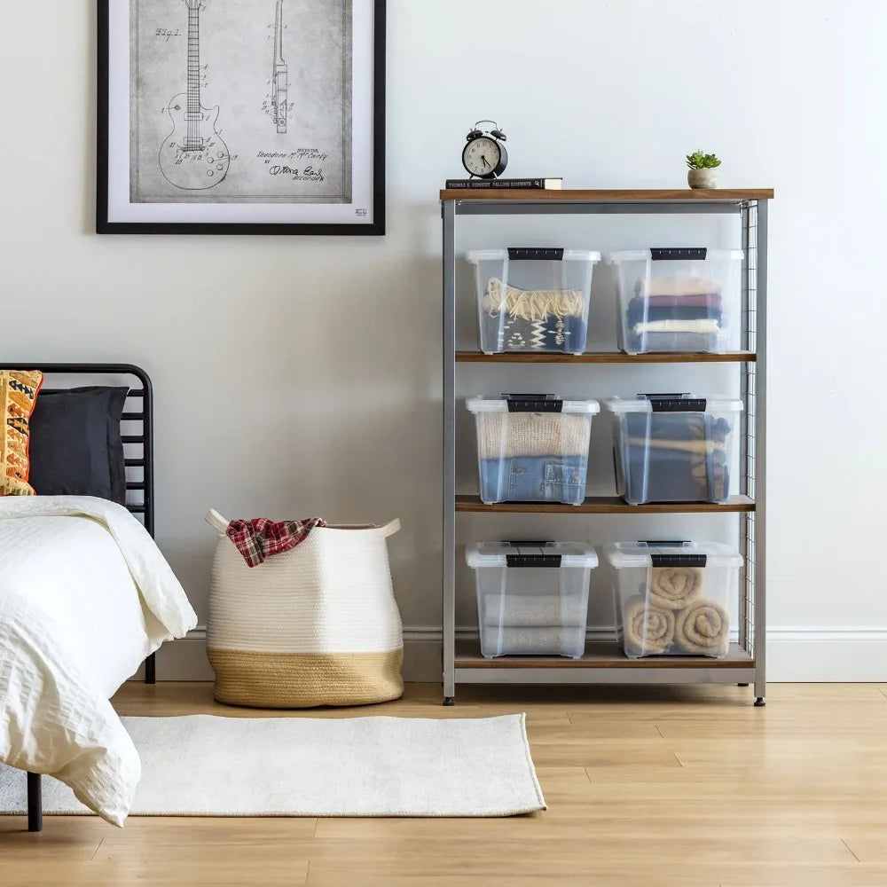 20 Qt. Plastic Storage Bins with Lids, Stackable Storage Containers