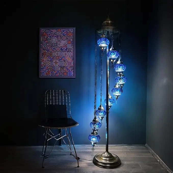 Moroccan Mosaic Standing Lamp 9 Globe