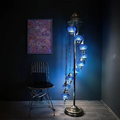 Moroccan Mosaic Standing Lamp 9 Globe