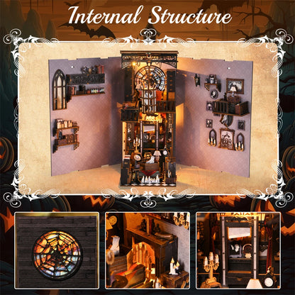 Wednesday Halloween Bookshelf Dollhouse