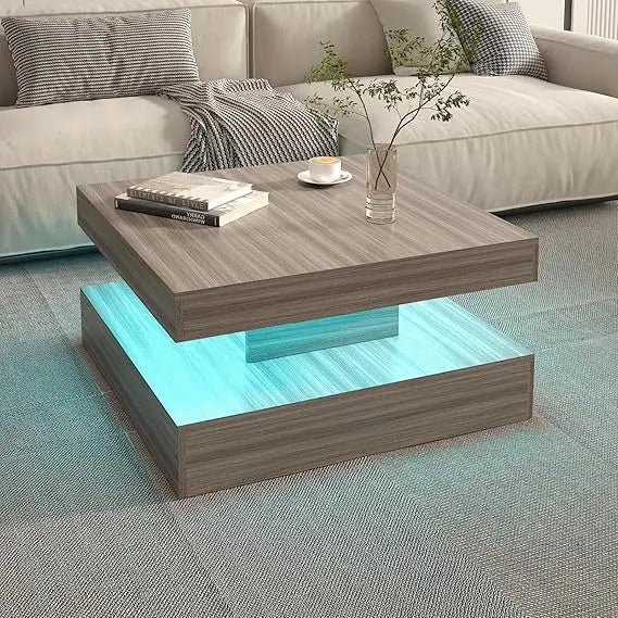Contemporary 2-Tier Square Center Table,