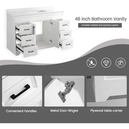 Sturdy 48 inch with White Engineered Marble Stone