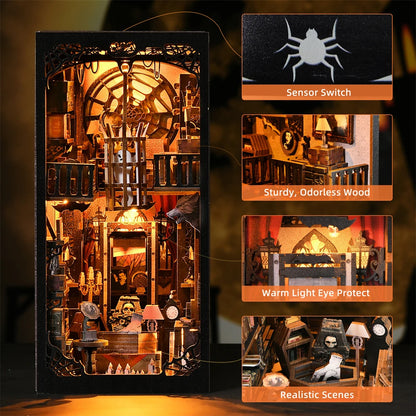 Wednesday Halloween Bookshelf Dollhouse