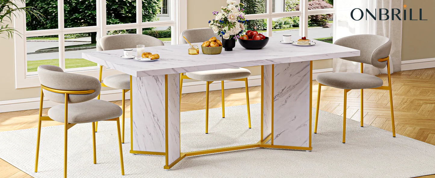 71 Inch Rectangular Dining Table for 6 to 8 People