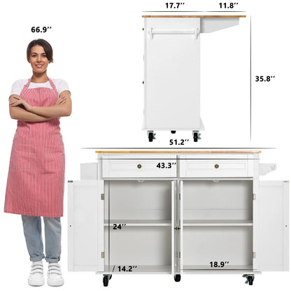 Rolling-Movable Kitchen Island Carts on Wheels