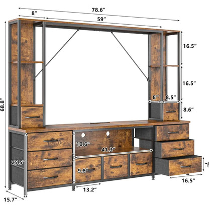 65" TV Stands  Entertainment Center Wall Unit