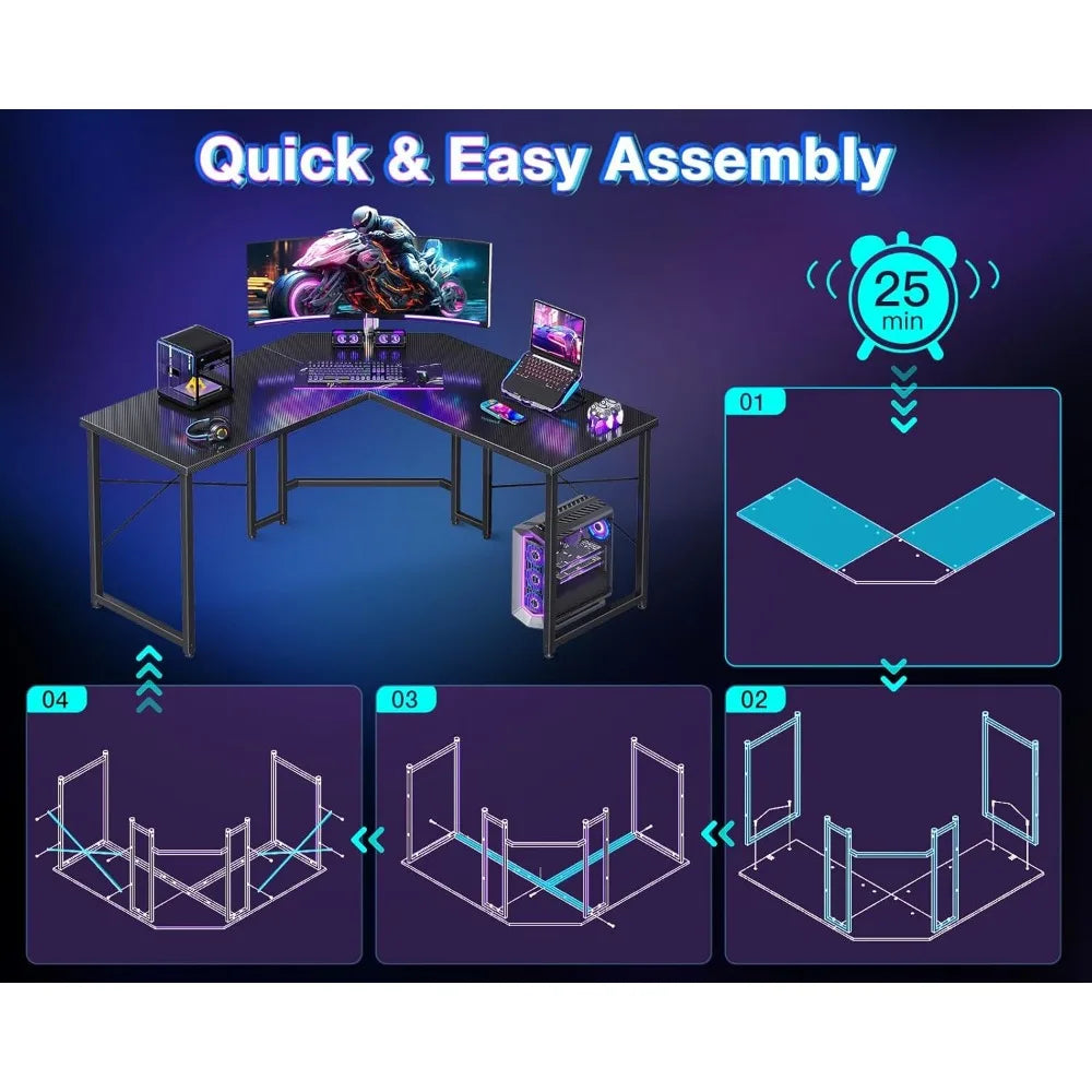 L Shaped Corner Gaming-Desk for Home Office