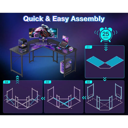 L Shaped Corner Gaming-Desk for Home Office