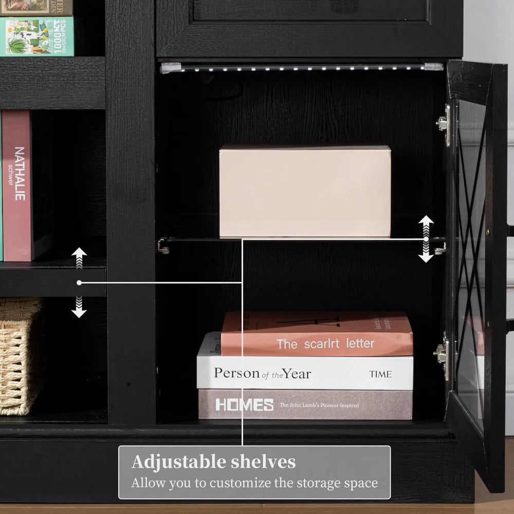 75 80 inch TV, Modern Entertainment Center with LED Lights
