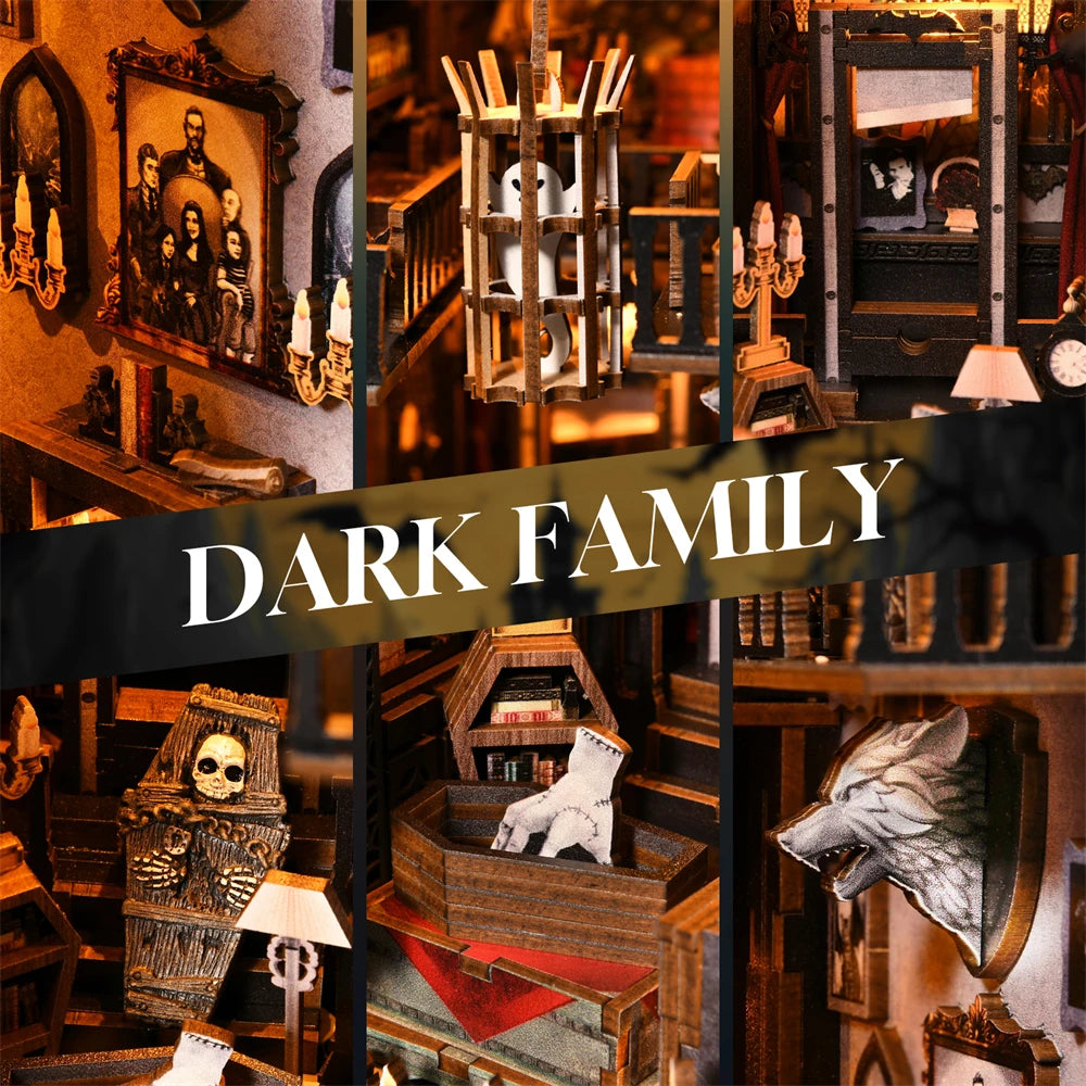 Wednesday Halloween Bookshelf Dollhouse