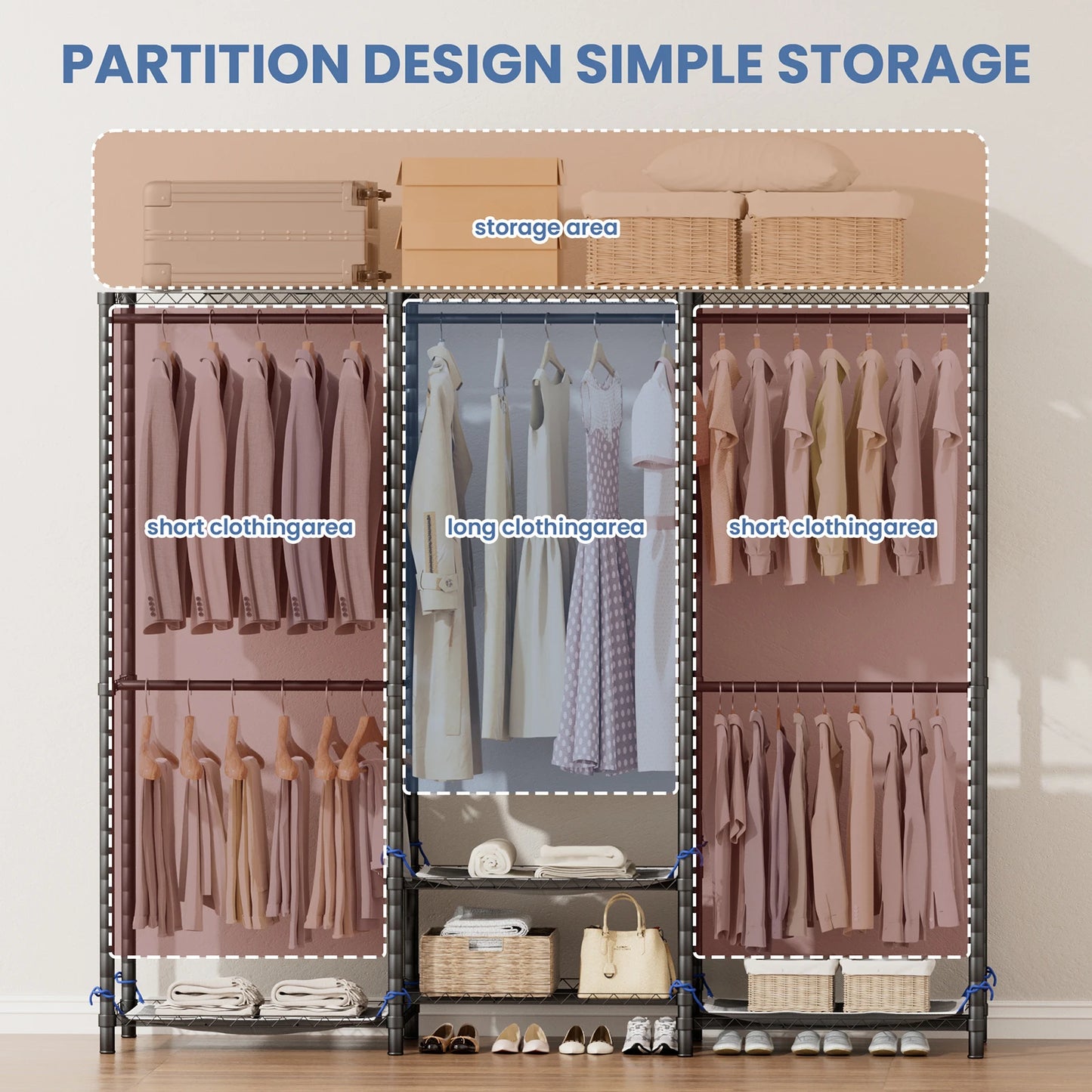 Clothes Rack Storage Organizer
