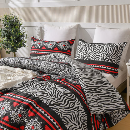 3 Pieces Comforter Set Quilted Style Bedding Sets
