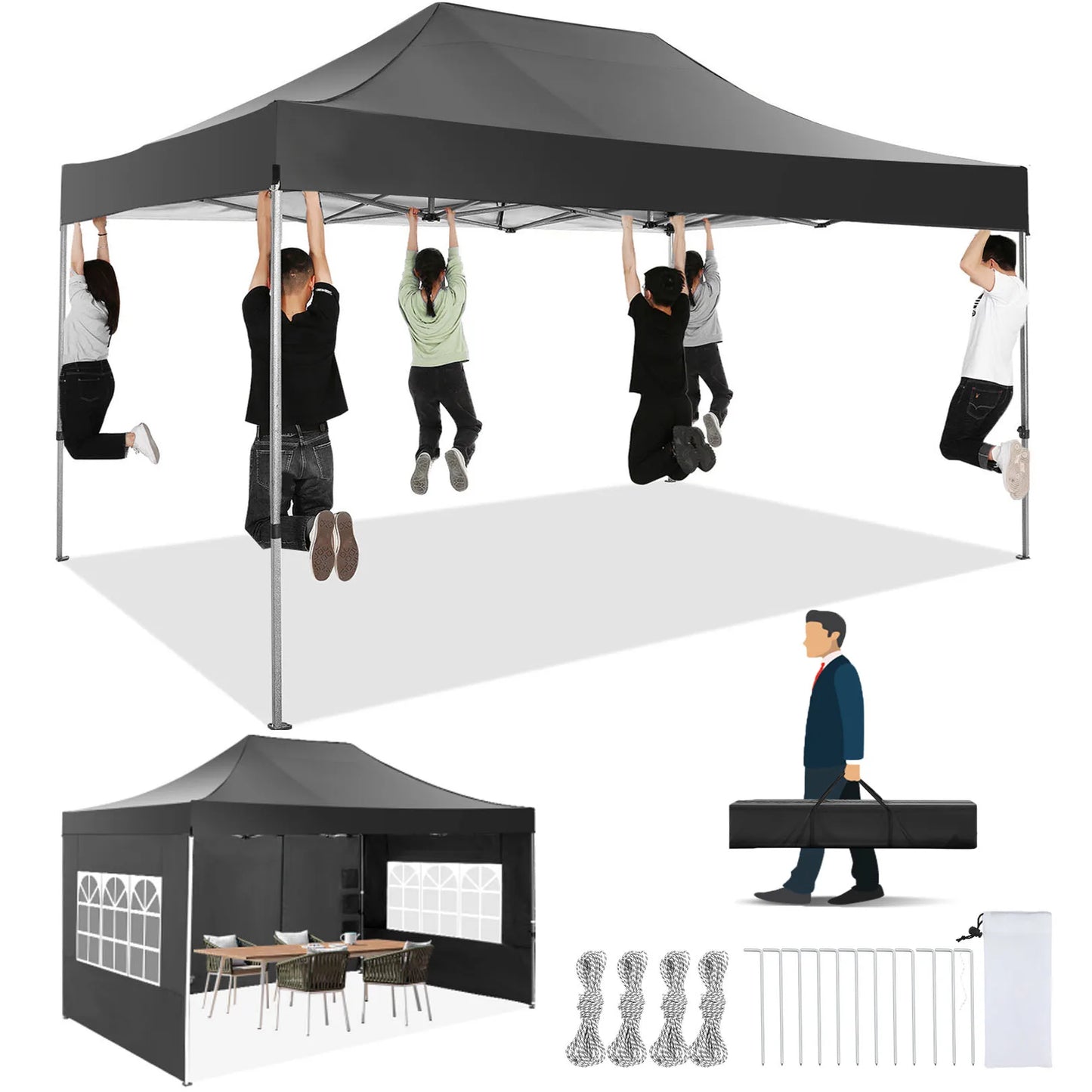 10x15 Heavy Duty Pop up Canopy Tent