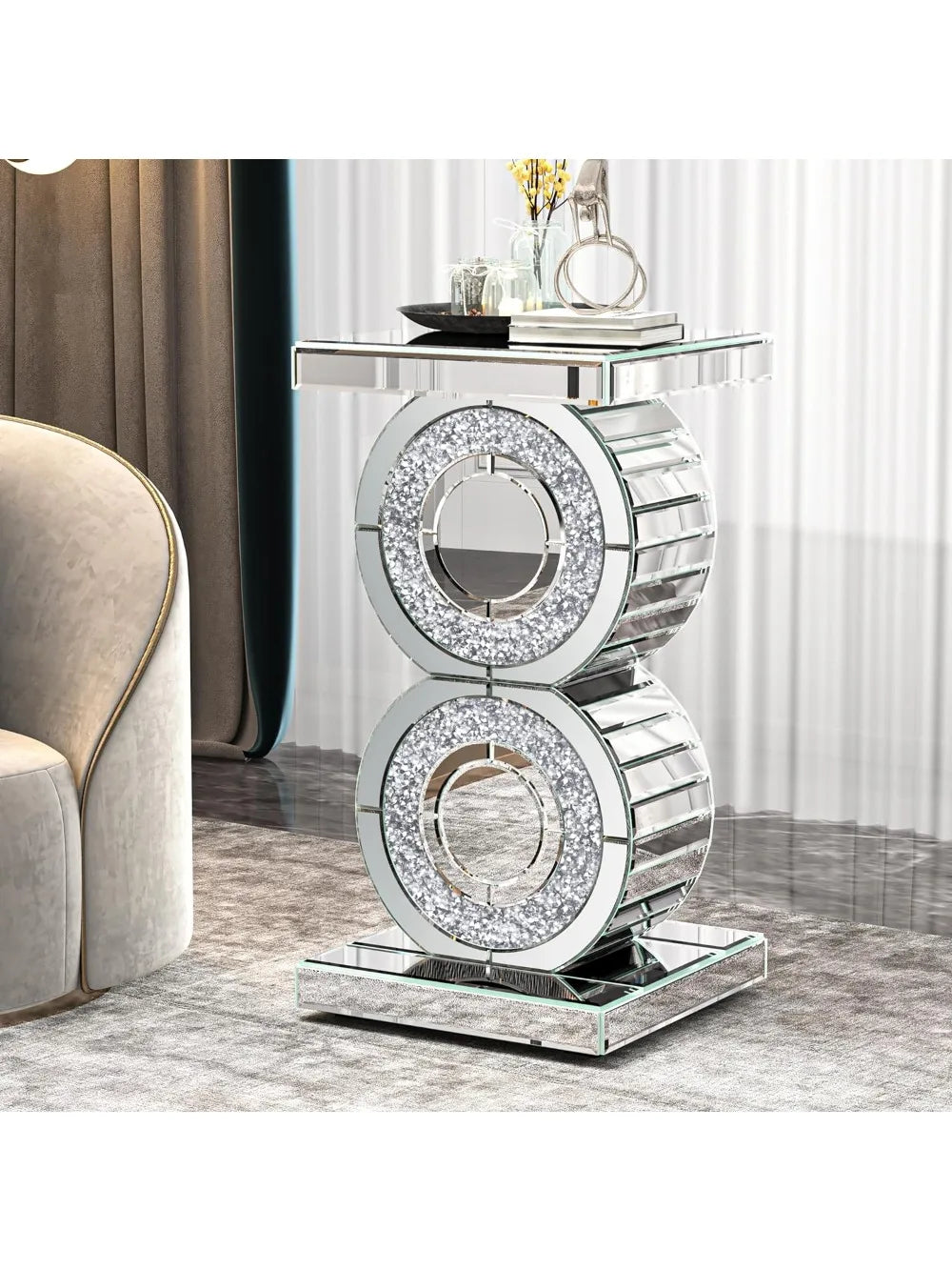 Glass Decorative Side Table for Living Room