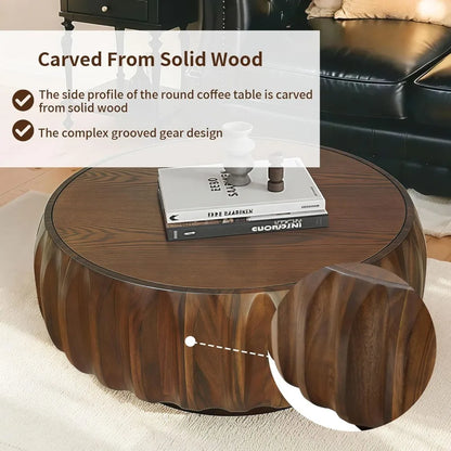 31.5''  Contemporary Wood Round Coffee Table