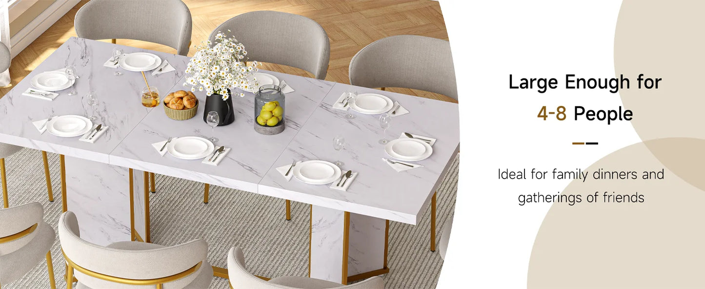 71 Inch Rectangular Dining Table for 6 to 8 People