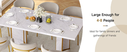 71 Inch Rectangular Dining Table for 6 to 8 People