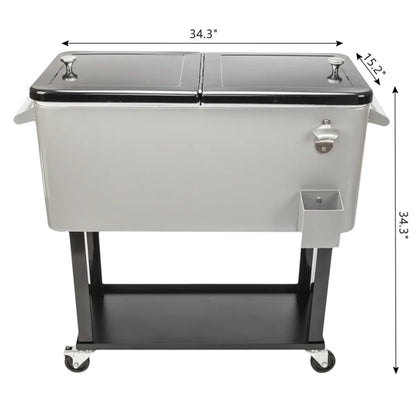 80QT Classic Fashion Iron Cooler with Shelf for Outdoor