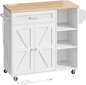 Rolling Storage Cart with Drawer, Versatile Island