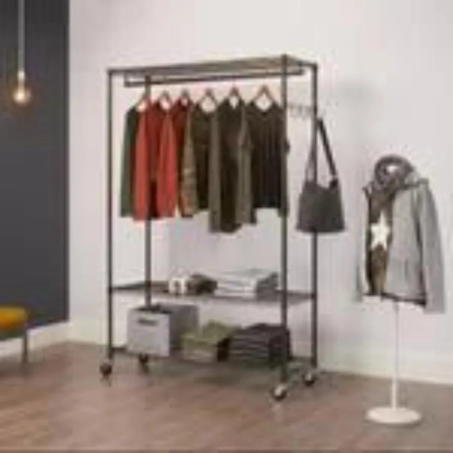 TRINITY Bronze Rolling Garment Rack