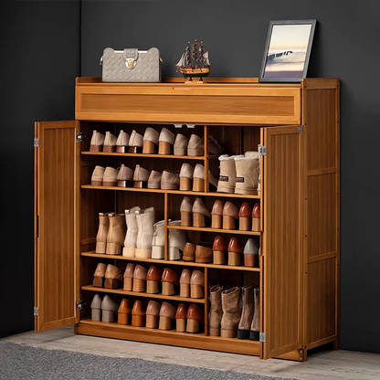 Bamboo Rack Storage Shoe Cabinet Organizer