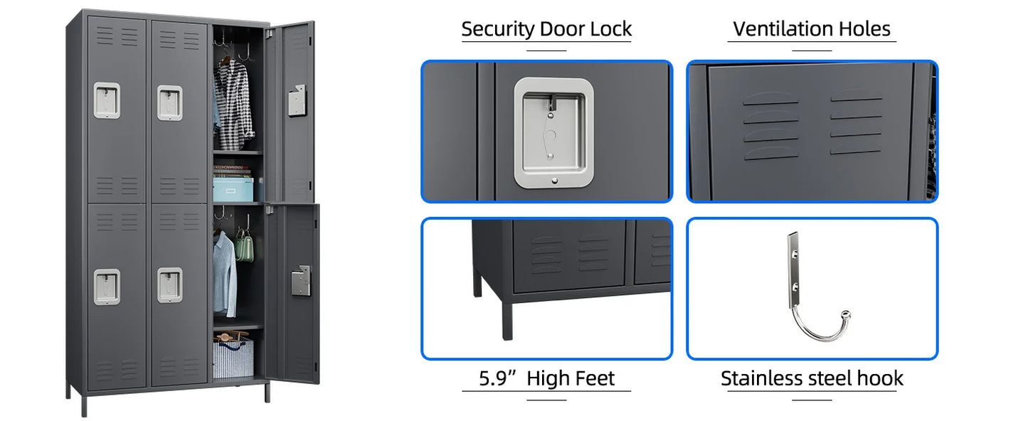 Metal Lockers for Employees with Lock,