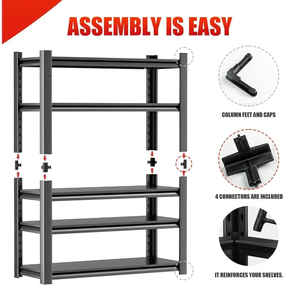 5-Tier Heavy Duty Adjustable Utility Shelves