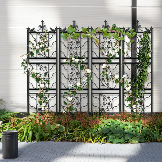 71 inch Tall Metal Fence Black Lattice Panel Yard Corner Décor