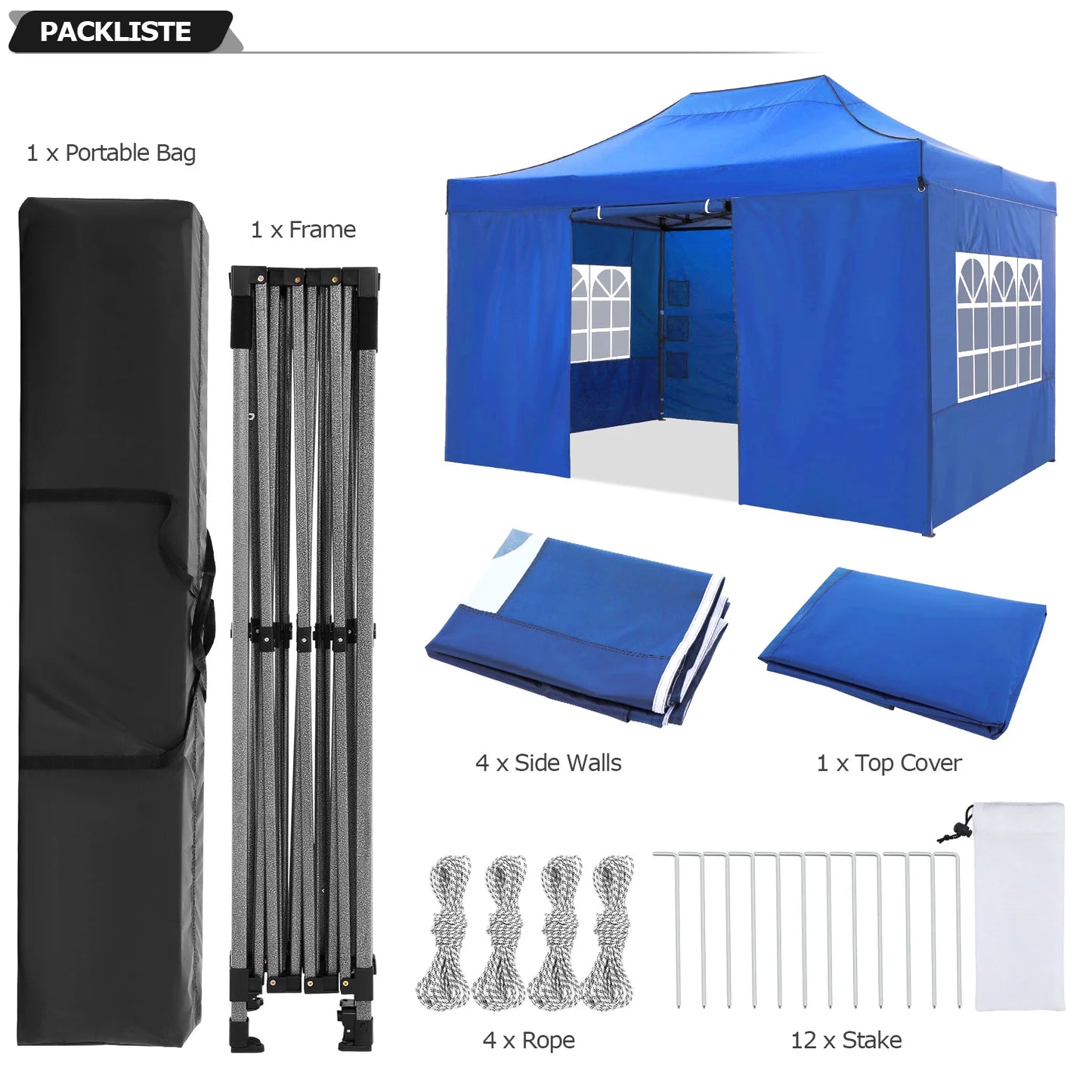 10x15 Heavy Duty Pop up Canopy Tent