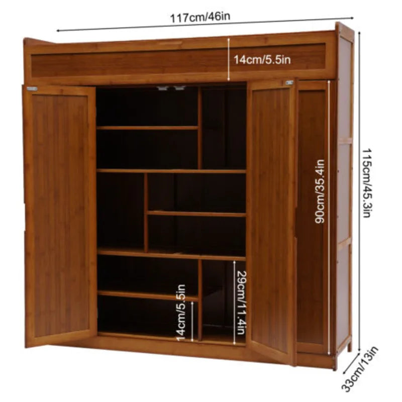 Bamboo Rack Storage Shoe Cabinet Organizer