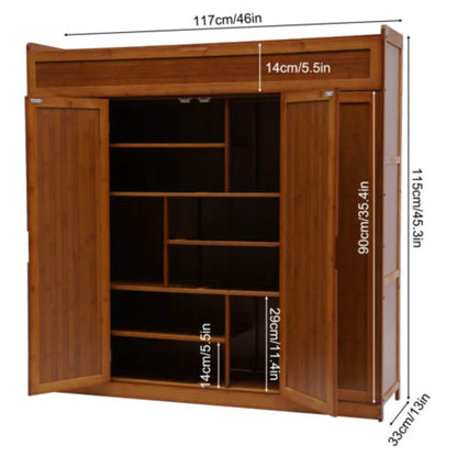 Bamboo Rack Storage Shoe Cabinet Organizer