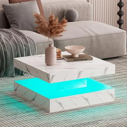 Contemporary 2-Tier Square Center Table,