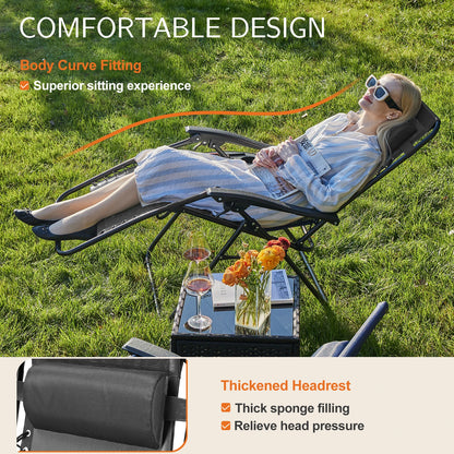 2 Portable Recliner Camping Patio Outdoor Garden Lounge Chair.