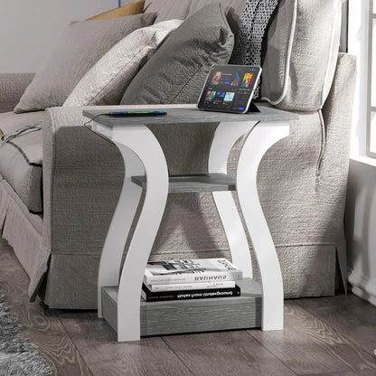 Set of 2 with Charging Station, Side Table
