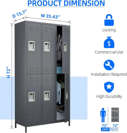 Metal Lockers for Employees with Lock,