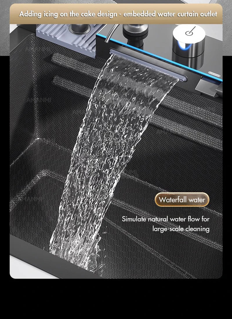 Large Single Slot Integrated Digital Display Faucet Set