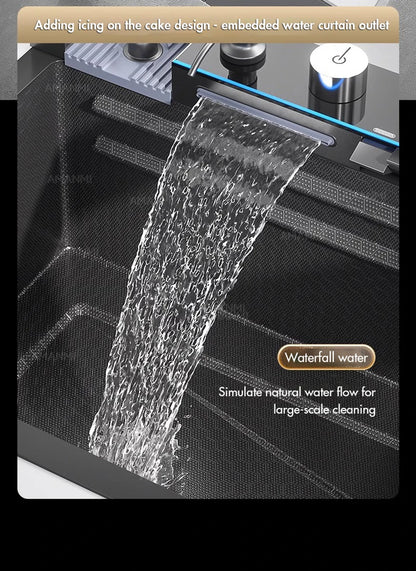 Large Single Slot Integrated Digital Display Faucet Set