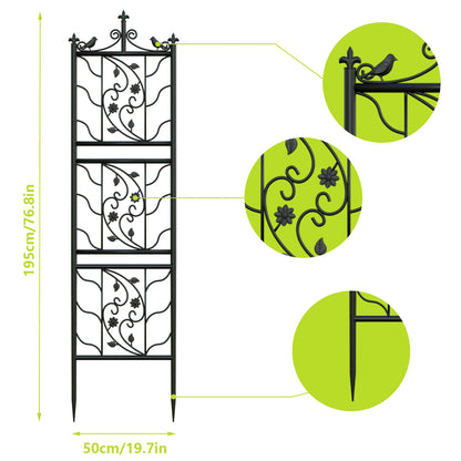 71 inch Tall Metal Fence Black Lattice Panel Yard Corner Décor